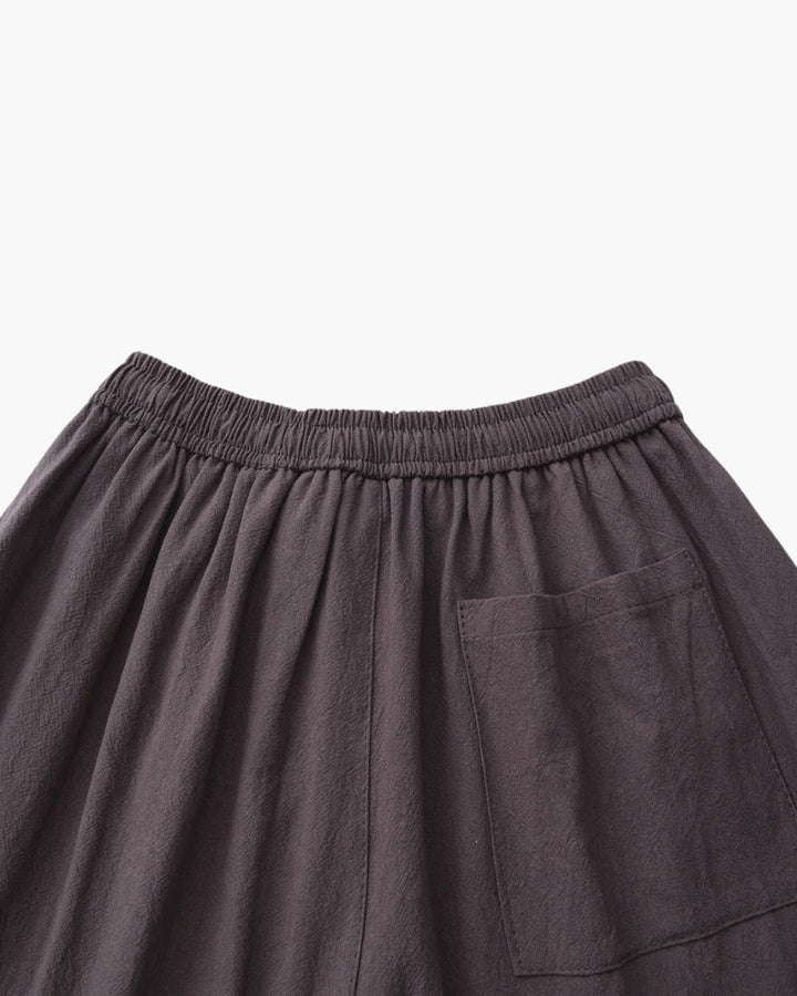 Pantaloncini in Lino con Vita Elastica e Laccetto