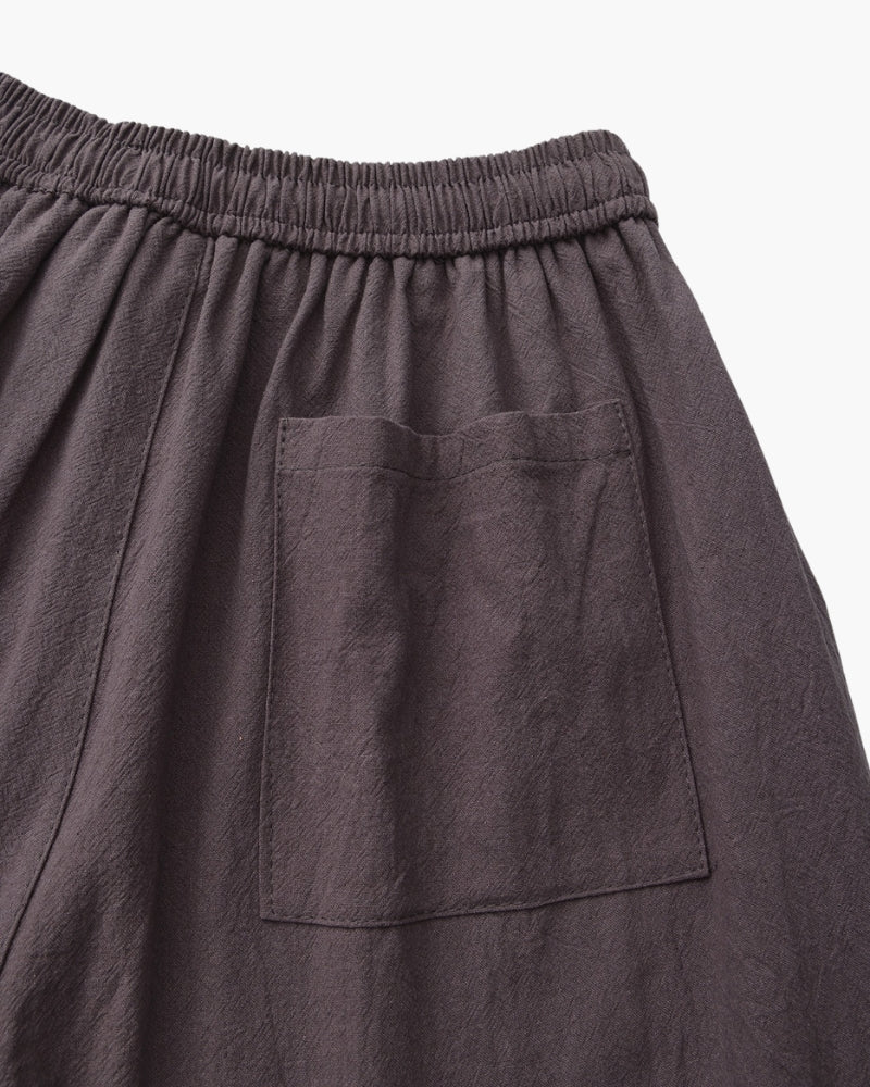 Pantaloncini in Lino con Vita Elastica e Laccetto