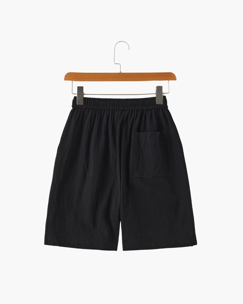 Pantaloncini in Lino con Vita Elastica e Laccetto