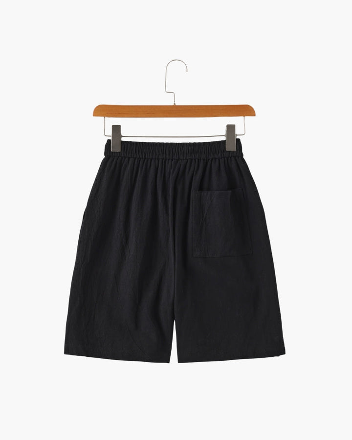Pantaloncini in Lino con Vita Elastica e Laccetto