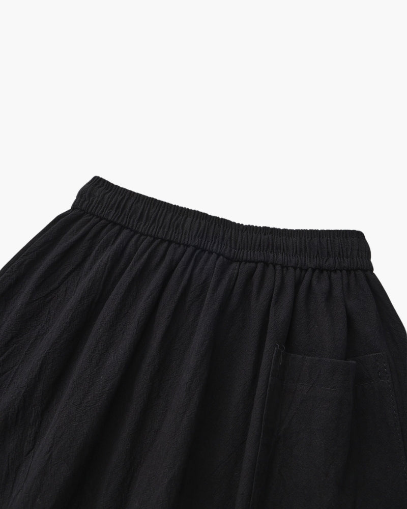 Pantaloncini in Lino con Vita Elastica e Laccetto