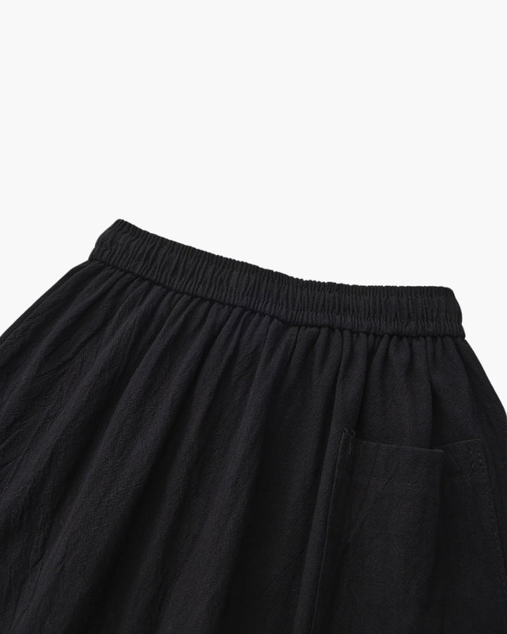Pantaloncini in Lino con Vita Elastica e Laccetto