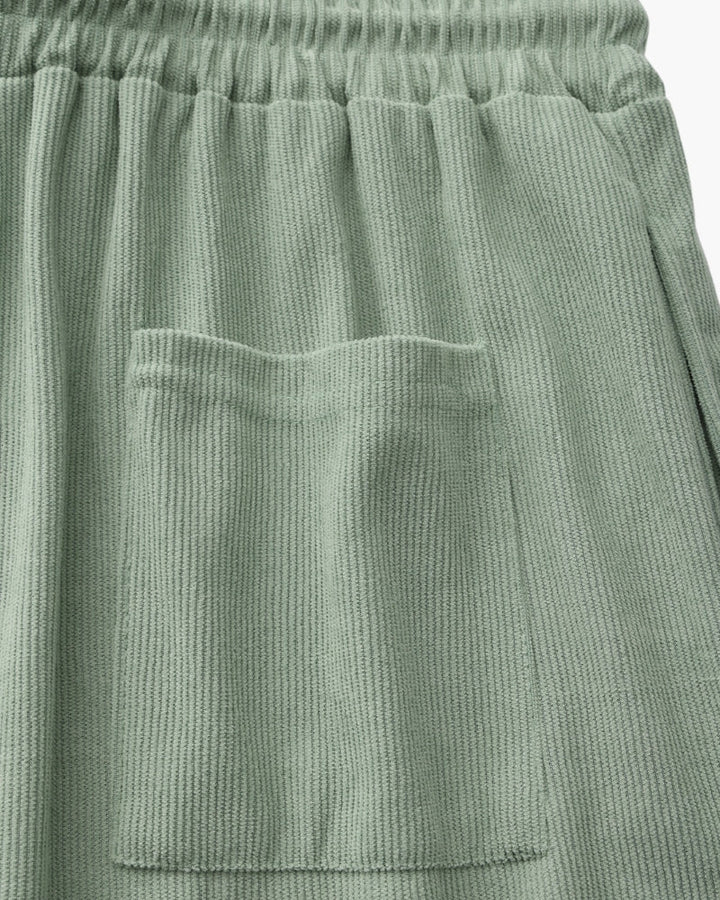Pantaloncini a Costine con Vita Elastica e Laccetto