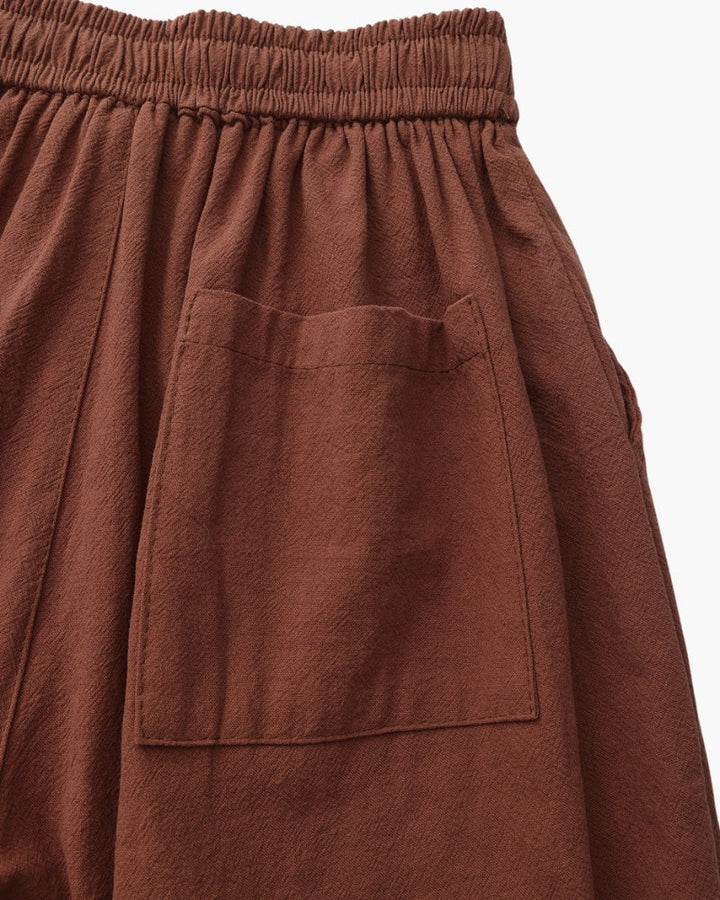 Pantaloncini in Lino con Vita Elastica e Laccetto