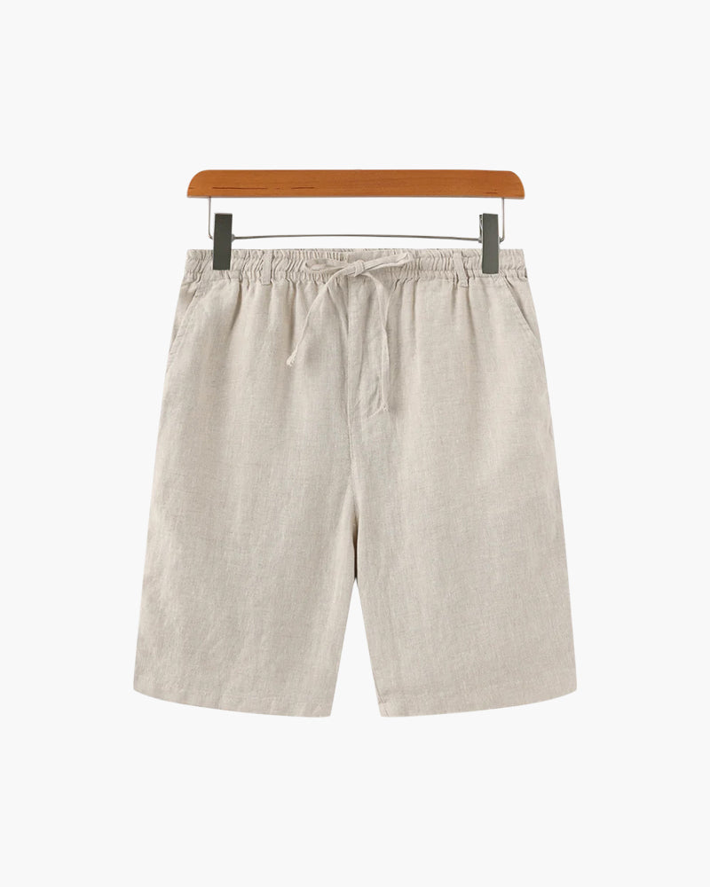 Pantaloncini in Lino con Chiusura a Zip