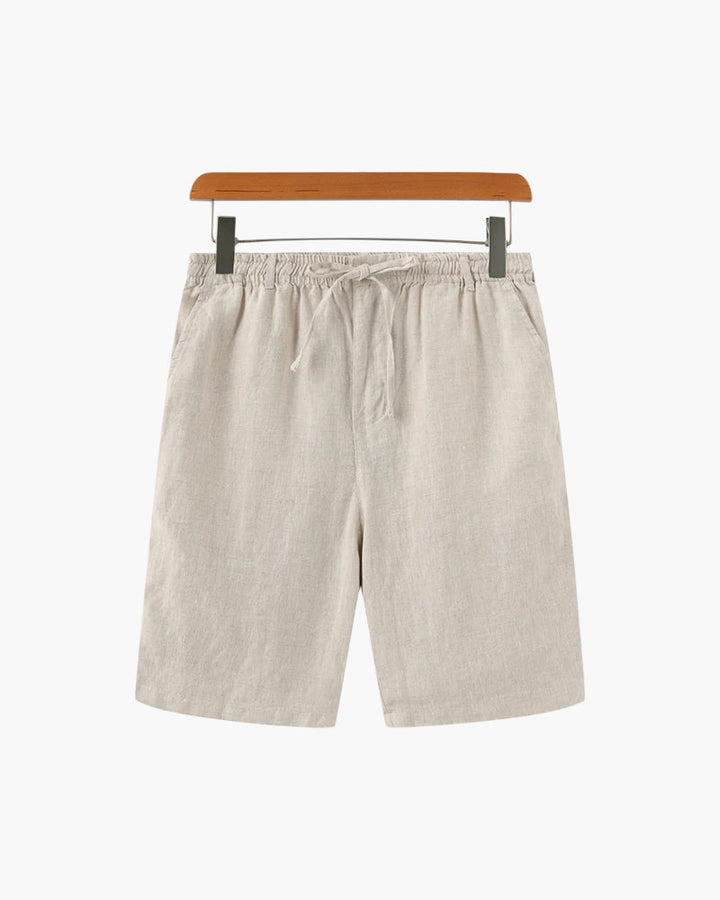 Pantaloncini in Lino con Chiusura a Zip