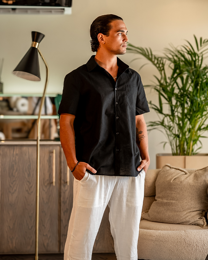 Camicia in Lino a Manica Corta