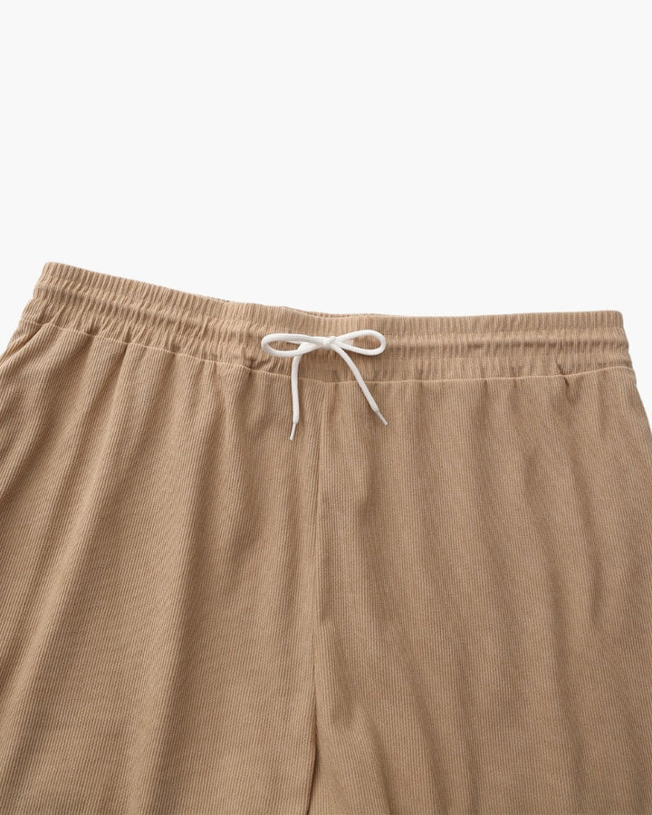 Pantaloncini a Costine con Vita Elastica e Laccetto