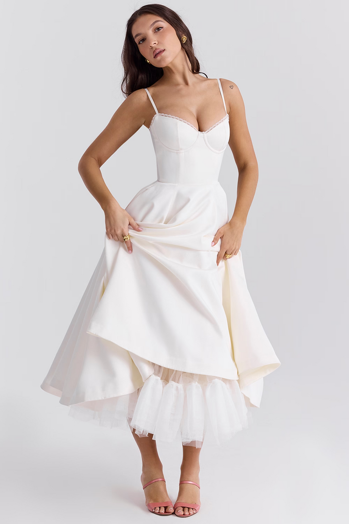 Abito Royale con Corsetto e Gonna in Tulle