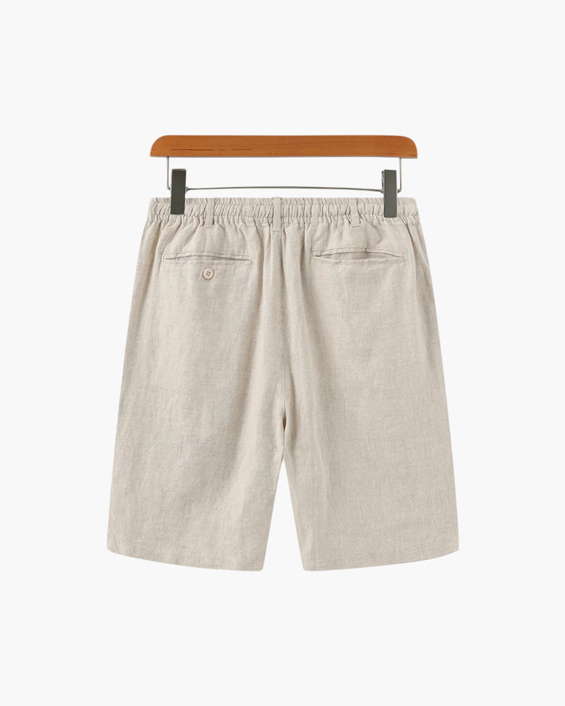 Pantaloncini in Lino con Chiusura a Zip