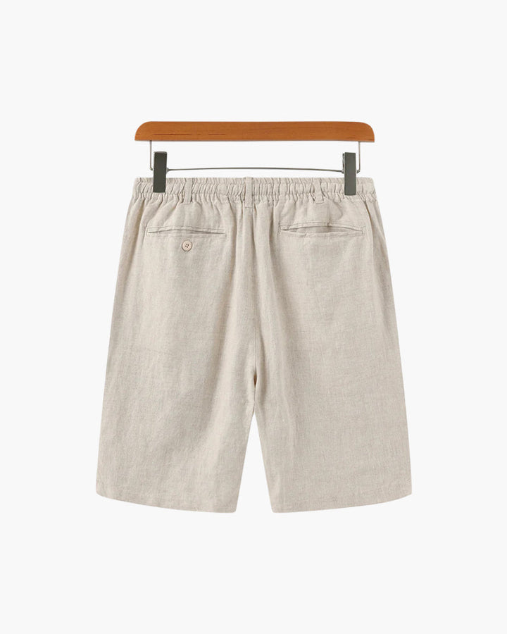 Pantaloncini in Lino con Chiusura a Zip