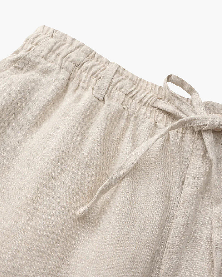 Pantaloncini in Lino con Chiusura a Zip