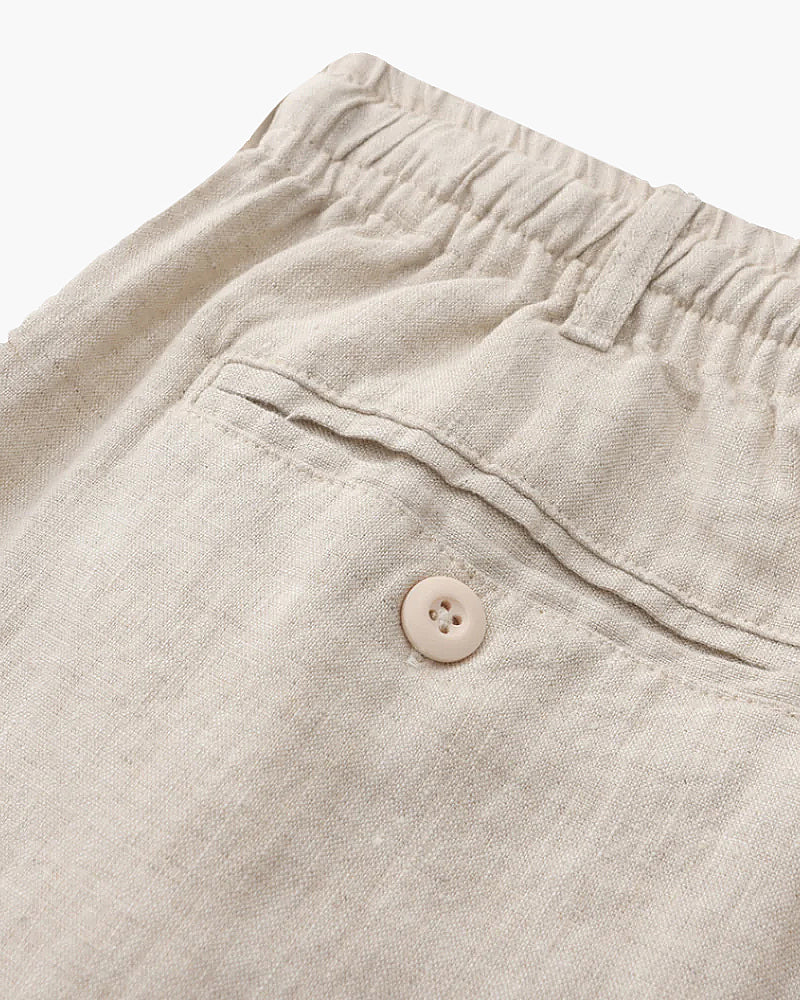 Pantaloncini in Lino con Chiusura a Zip