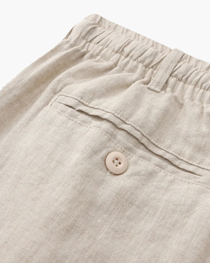 Pantaloncini in Lino con Chiusura a Zip