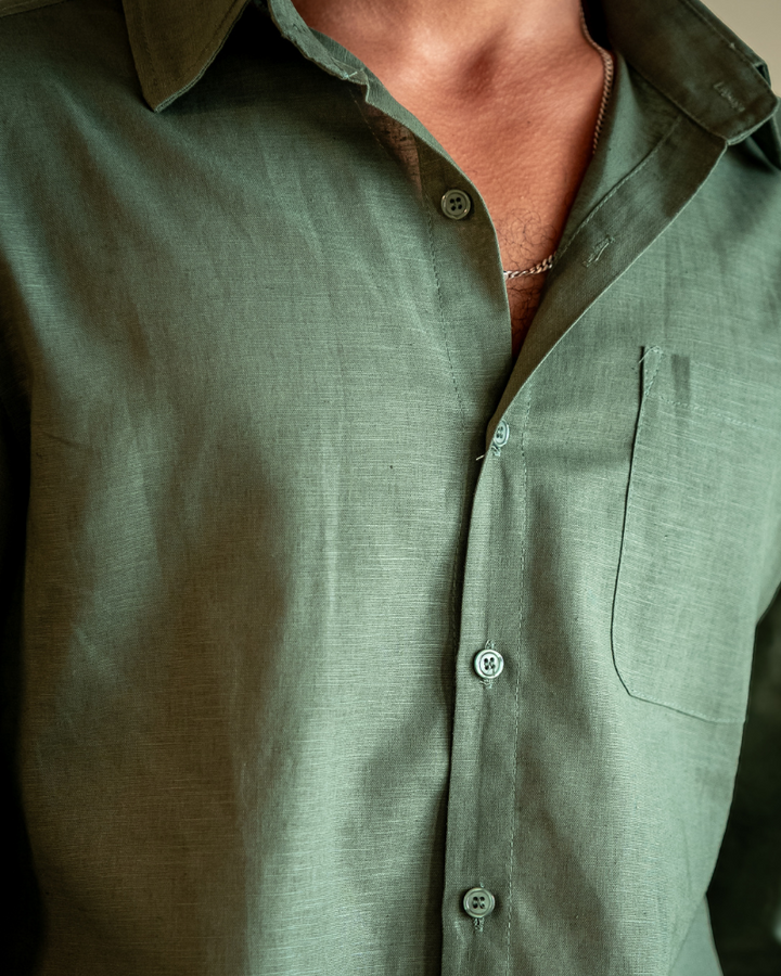 Camicia in Lino a Manica Lunga