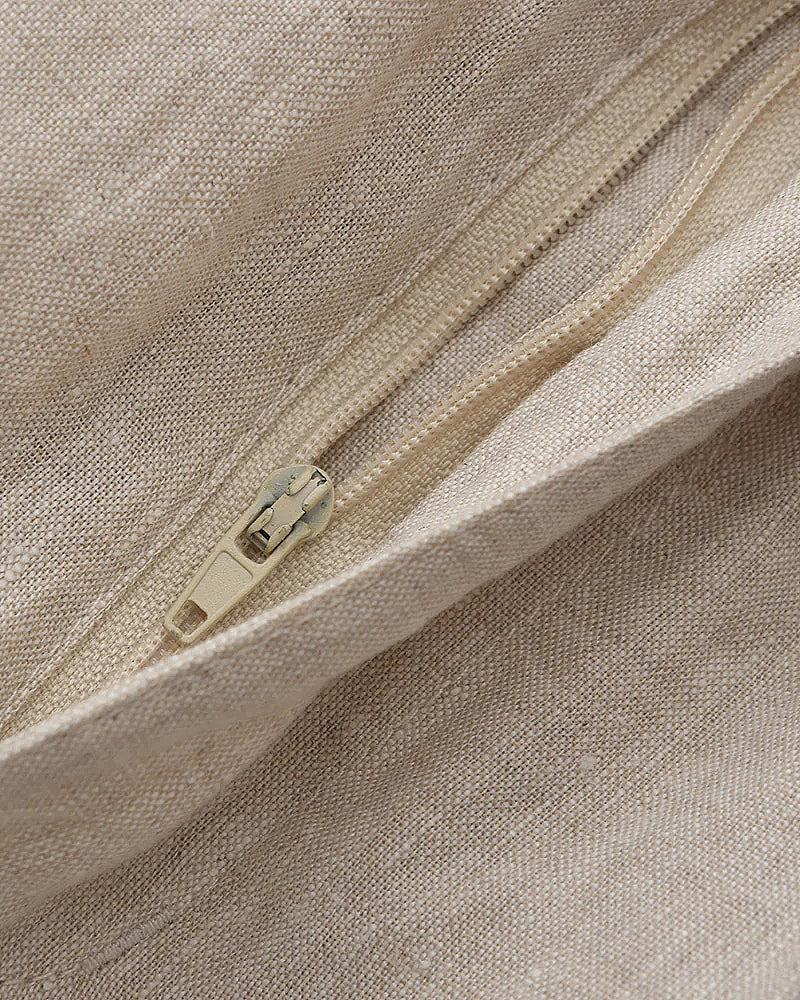 Pantaloncini in Lino con Chiusura a Zip