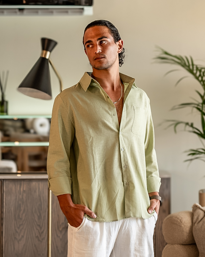 Camicia in Lino a Manica Lunga