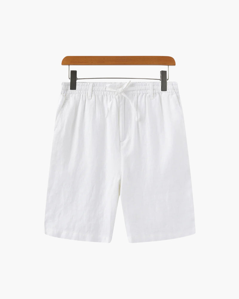 Pantaloncini in Lino con Chiusura a Zip