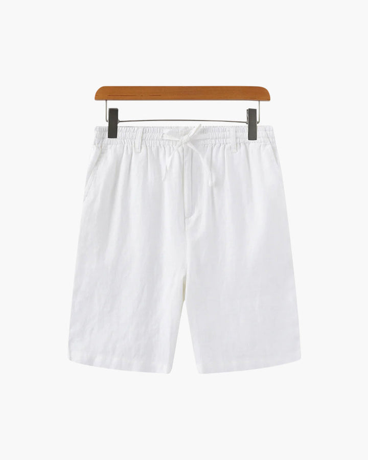 Pantaloncini in Lino con Chiusura a Zip