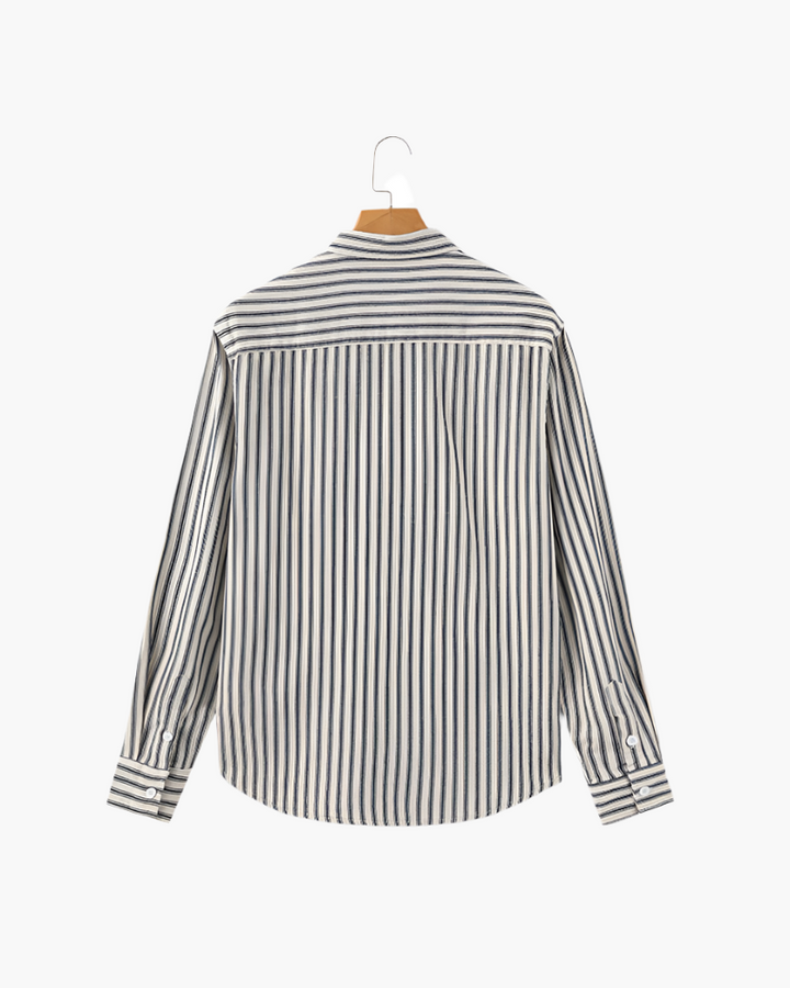 Camicia a Righe Verticali a Manica Lunga