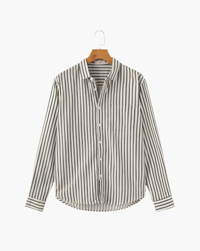 Camicia a Righe Verticali a Manica Lunga