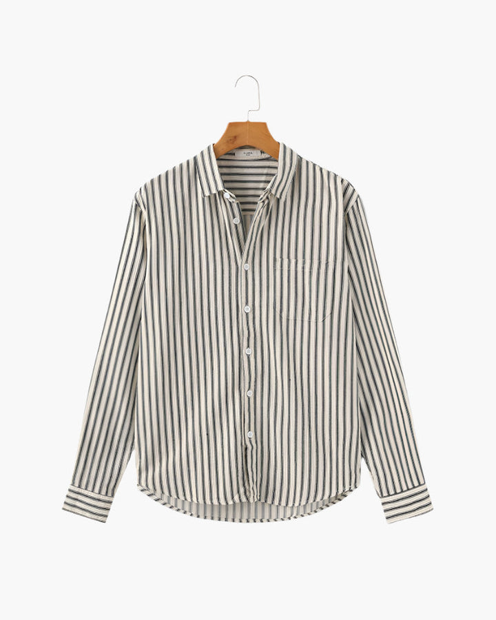 Camicia a Righe Verticali a Manica Lunga