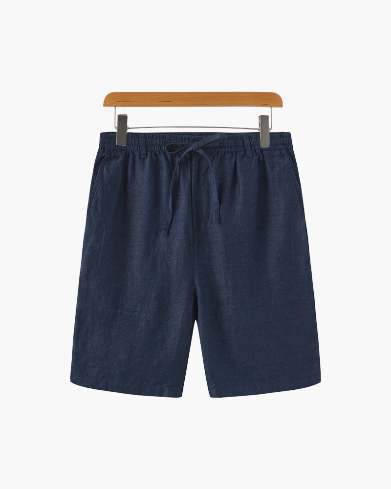 Pantaloncini in Lino con Chiusura a Zip