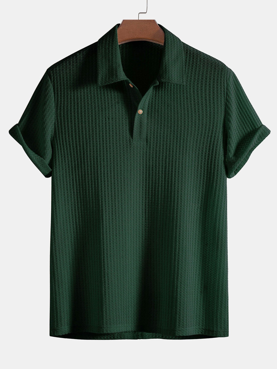 Polo a Maglia Waffle a Manica Corta