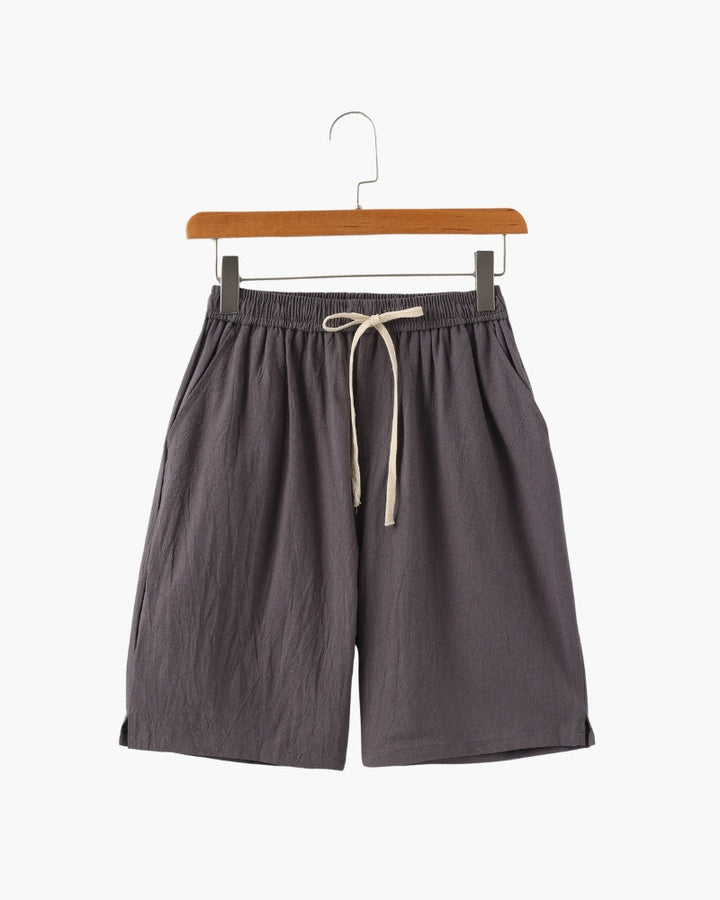 Pantaloncini in Lino con Vita Elastica e Laccetto