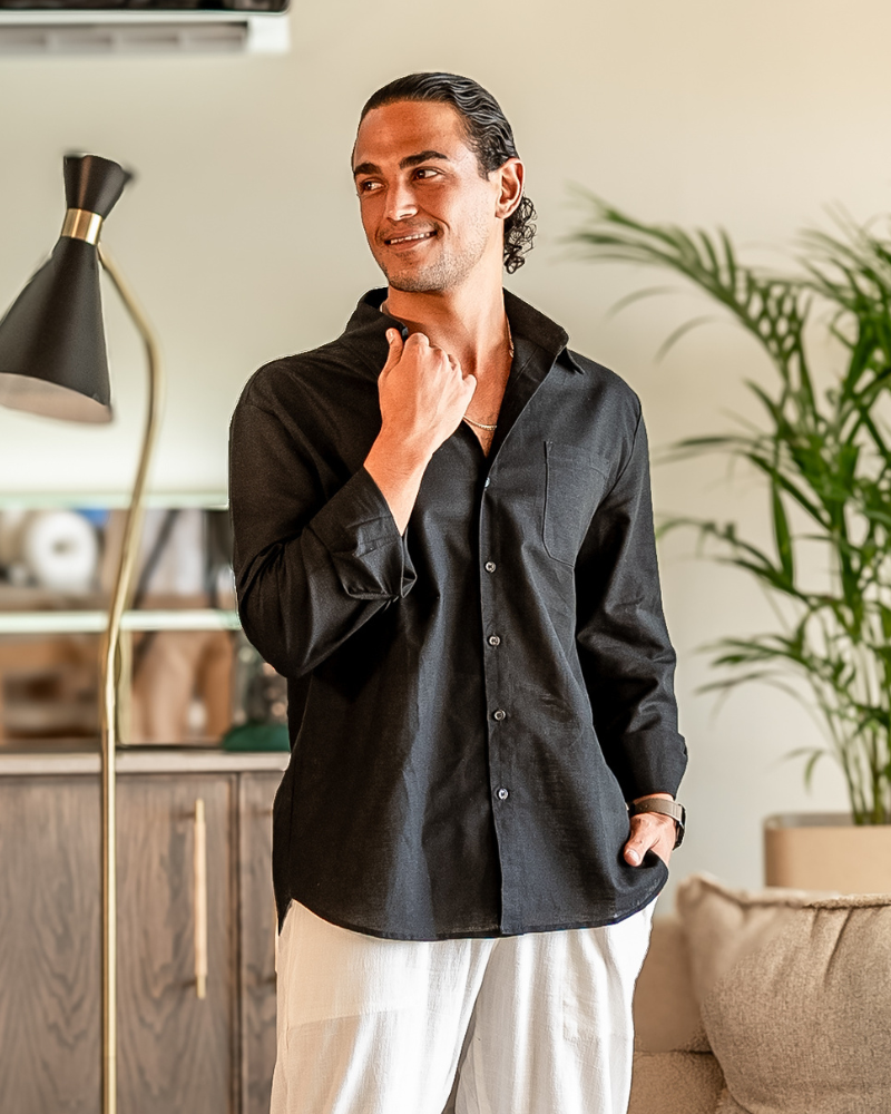 Camicia in Lino a Manica Lunga