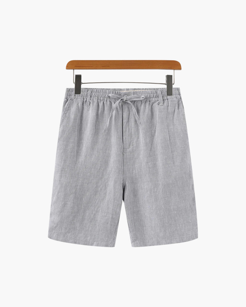 Pantaloncini in Lino con Chiusura a Zip