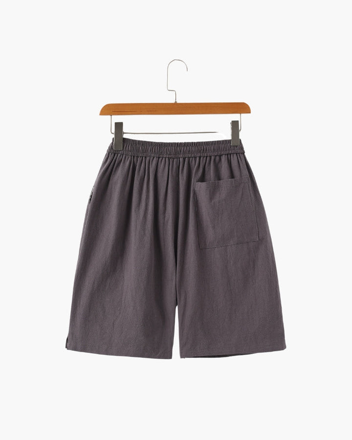 Pantaloncini in Lino con Vita Elastica e Laccetto
