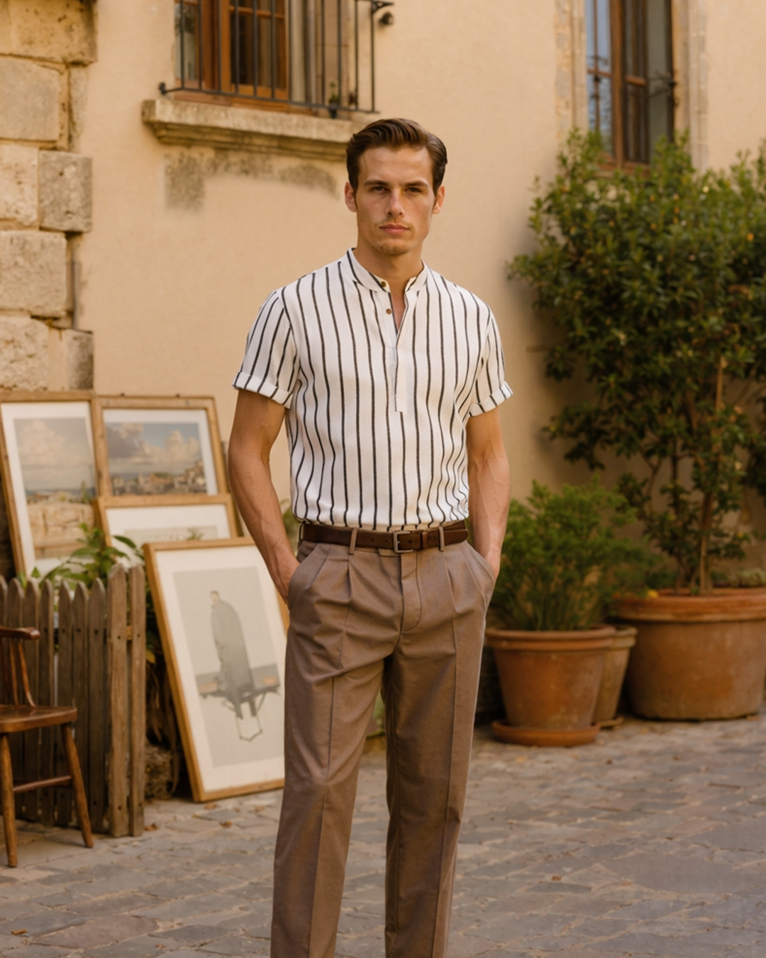 Camicia Lino a Righe