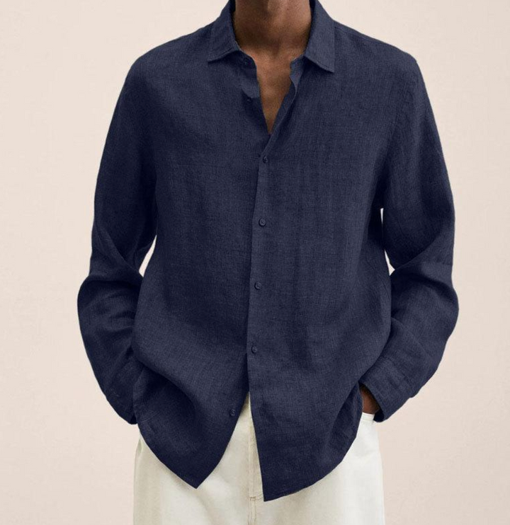 Camicia Classica in Lino a Manica Lunga