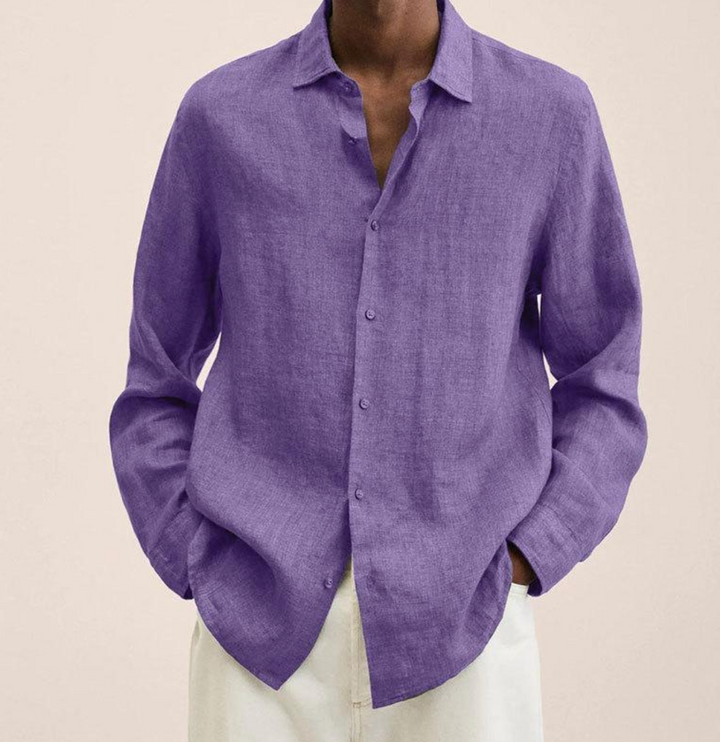 Camicia Classica in Lino a Manica Lunga
