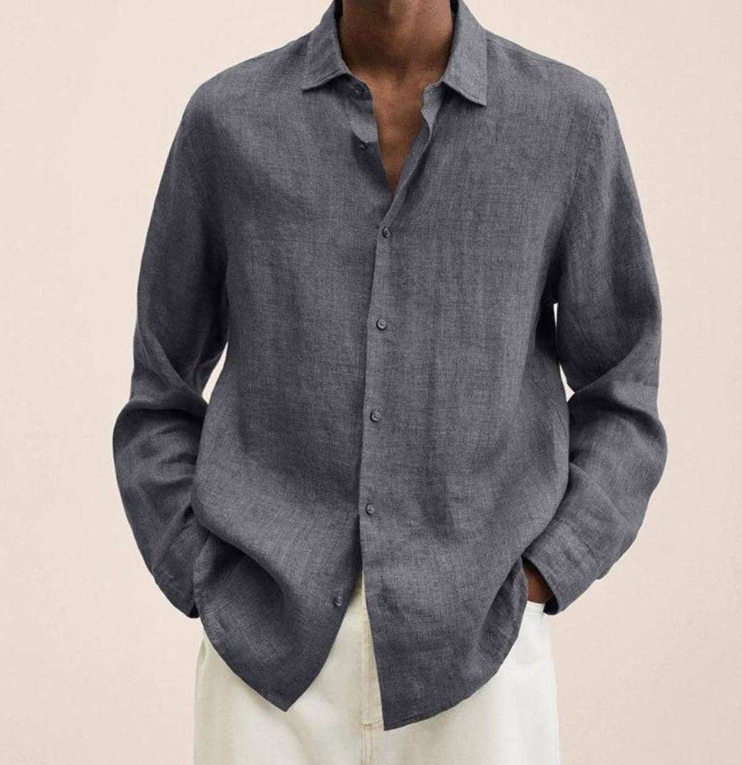 Camicia Classica in Lino a Manica Lunga