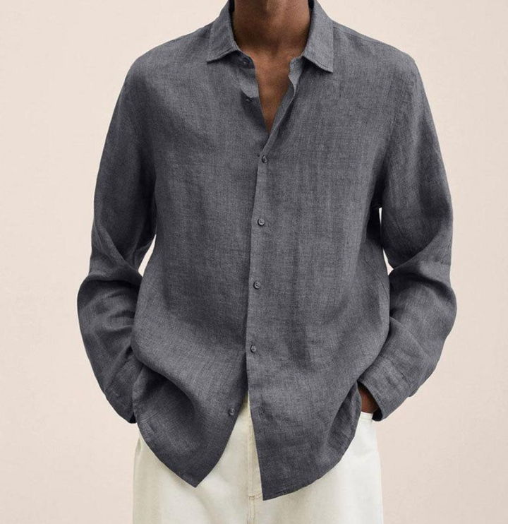 Camicia Classica in Lino a Manica Lunga