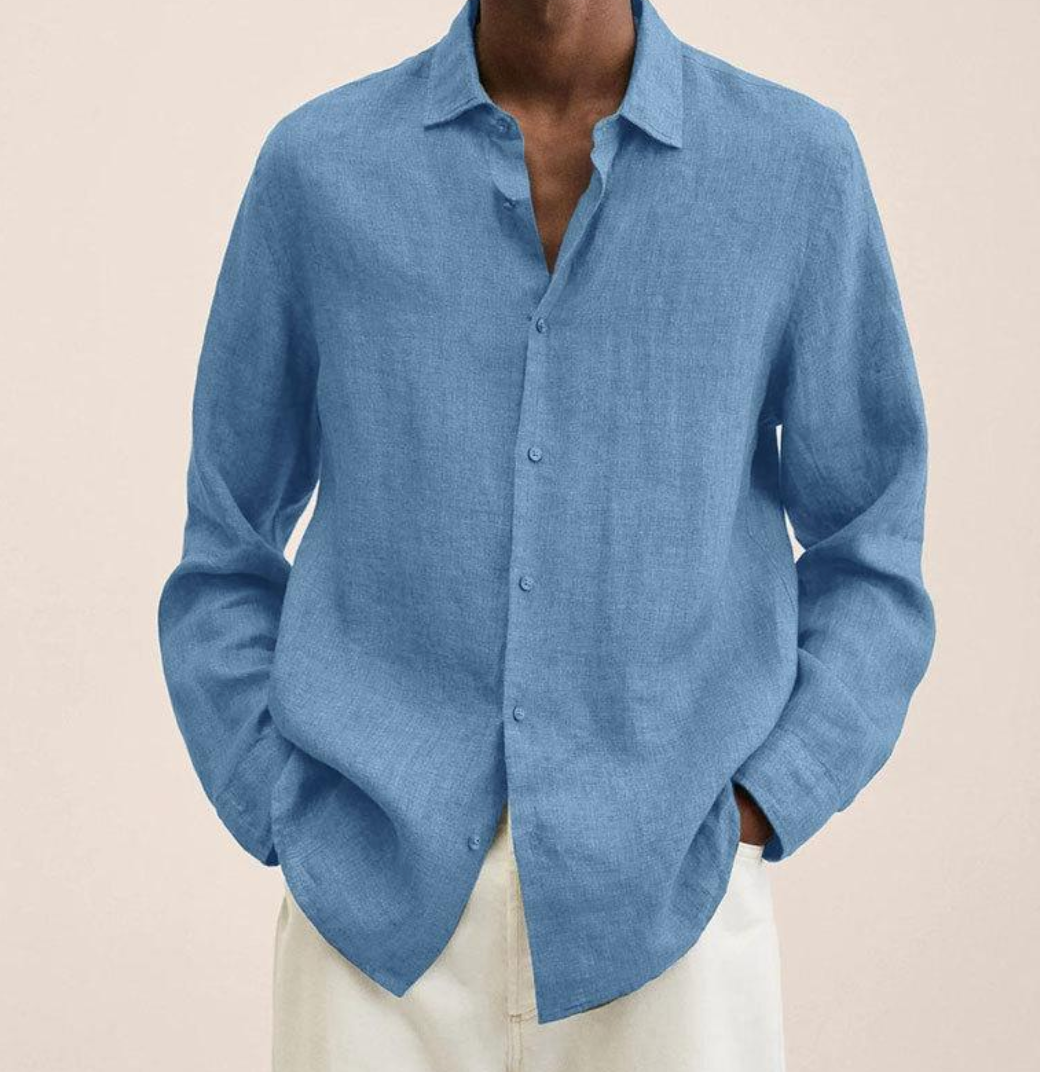 Camicia Classica in Lino a Manica Lunga