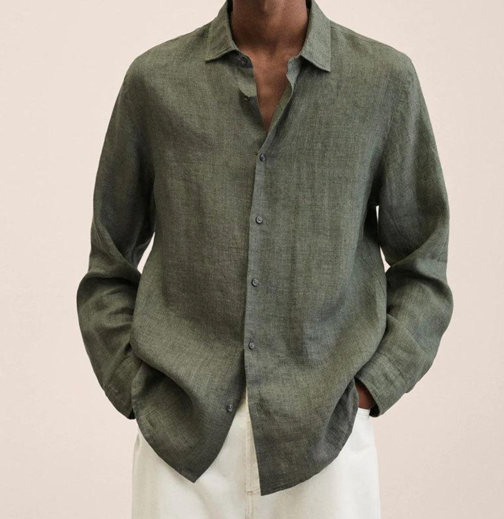 Camicia Classica in Lino a Manica Lunga