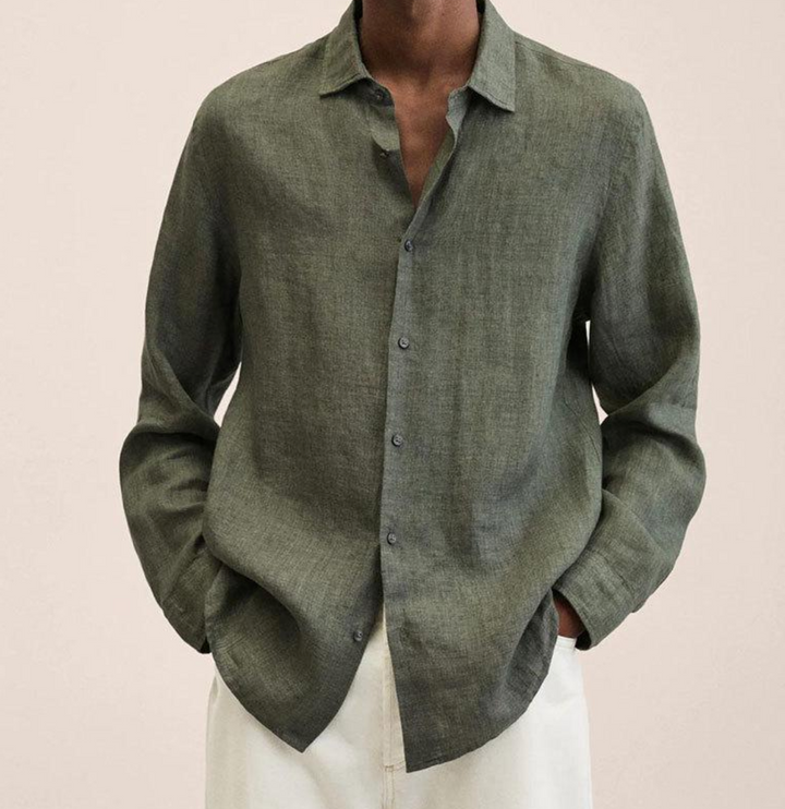 Camicia Classica in Lino a Manica Lunga