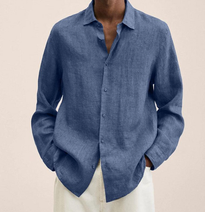 Camicia Classica in Lino a Manica Lunga