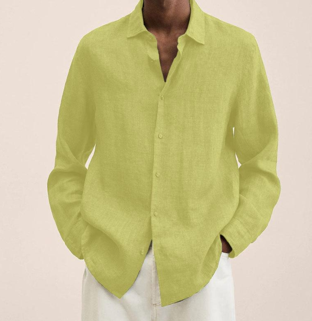 Camicia Classica in Lino a Manica Lunga