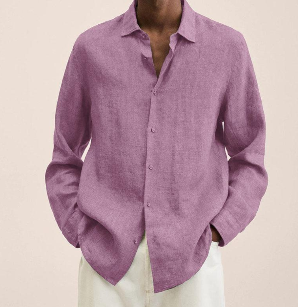 Camicia Classica in Lino a Manica Lunga