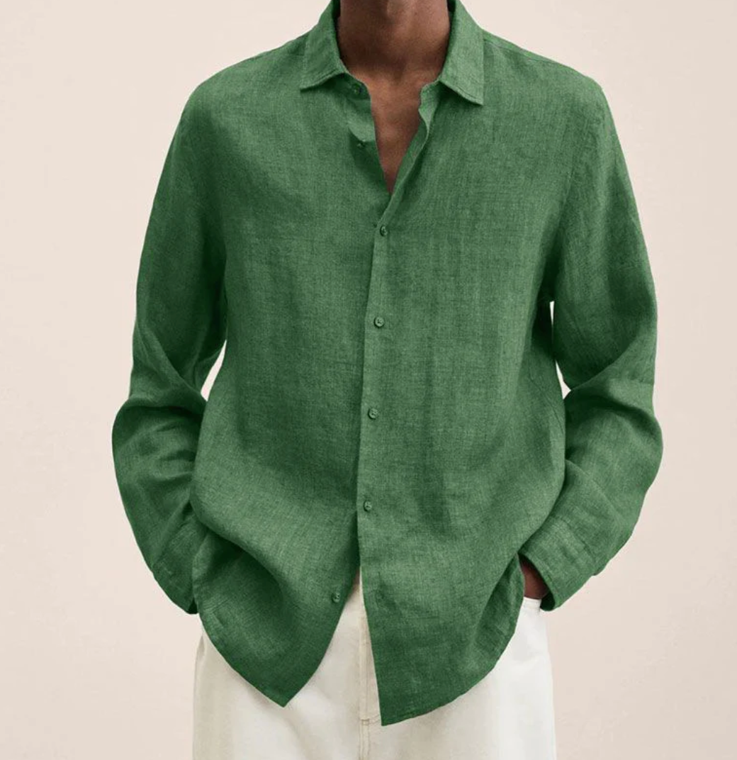 Camicia Classica in Lino a Manica Lunga