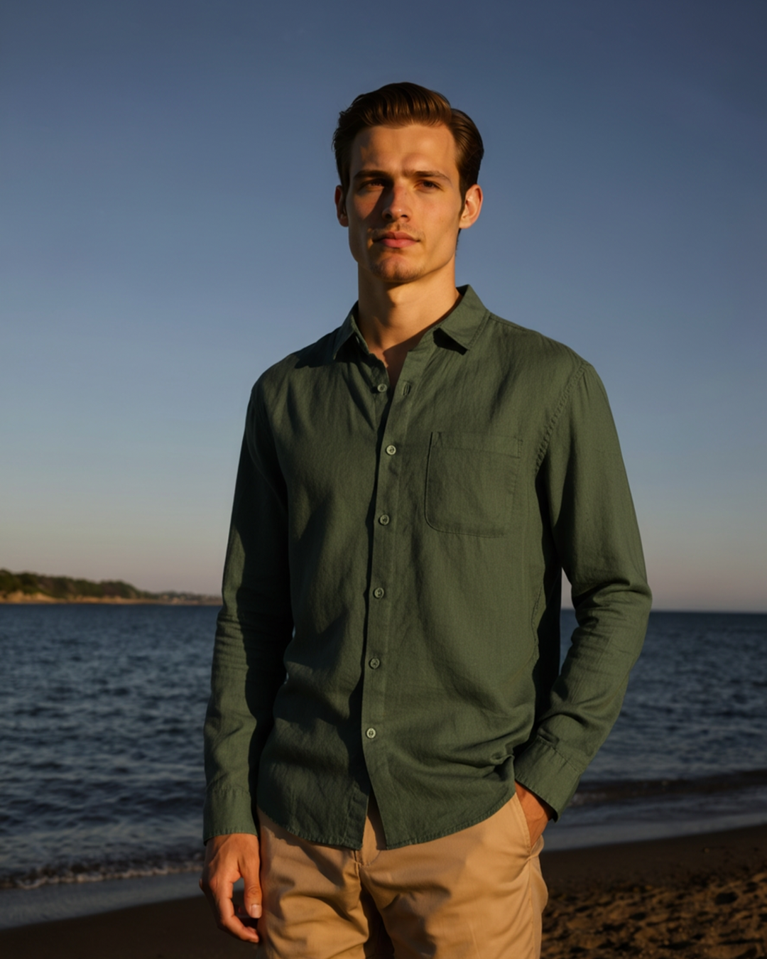 Camicia in Lino a Manica Lunga