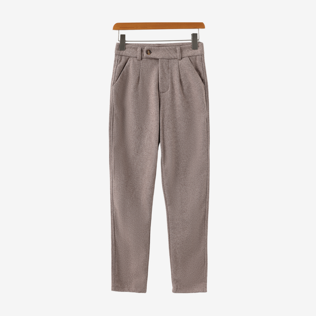 Pantaloni in Tweed a Spina di Pesce