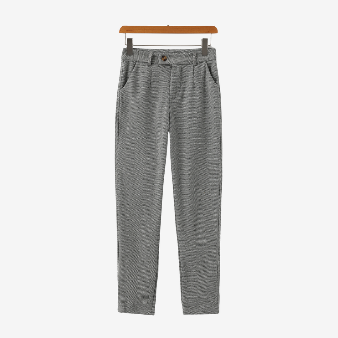 Pantaloni in Tweed a Spina di Pesce
