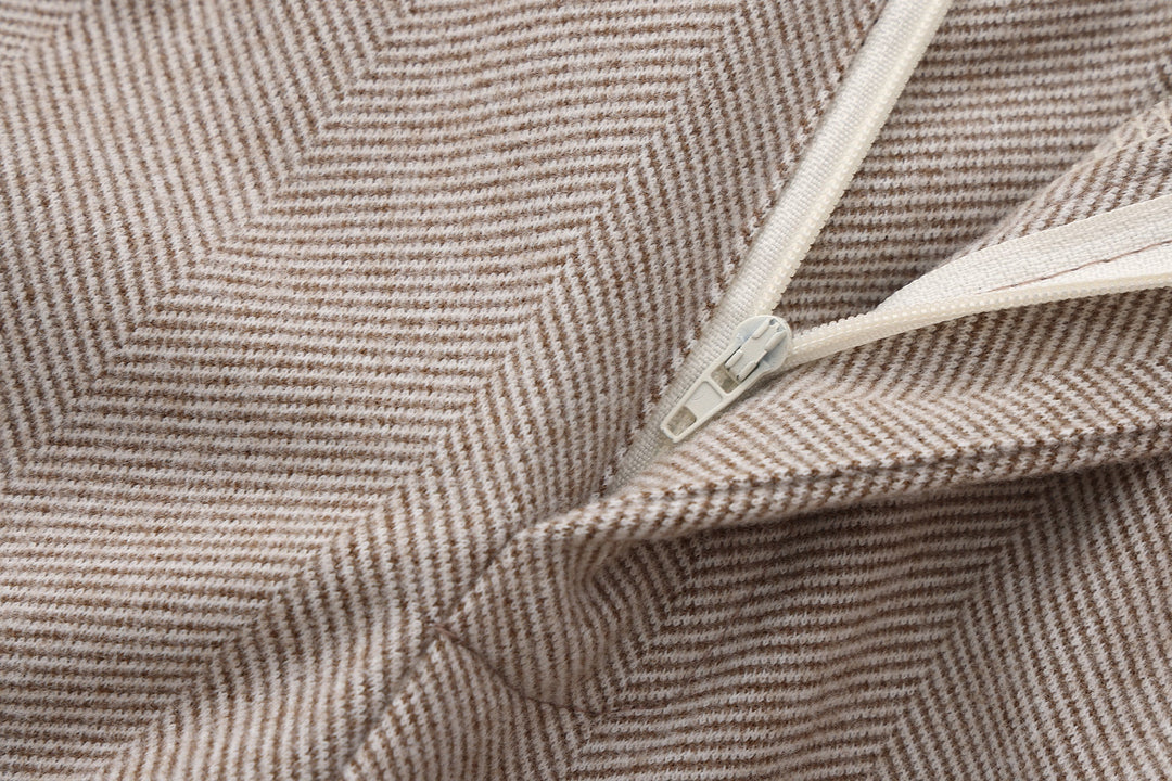 Pantaloni in Tweed a Spina di Pesce