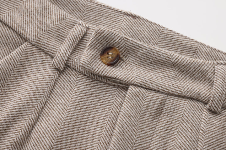 Pantaloni in Tweed a Spina di Pesce