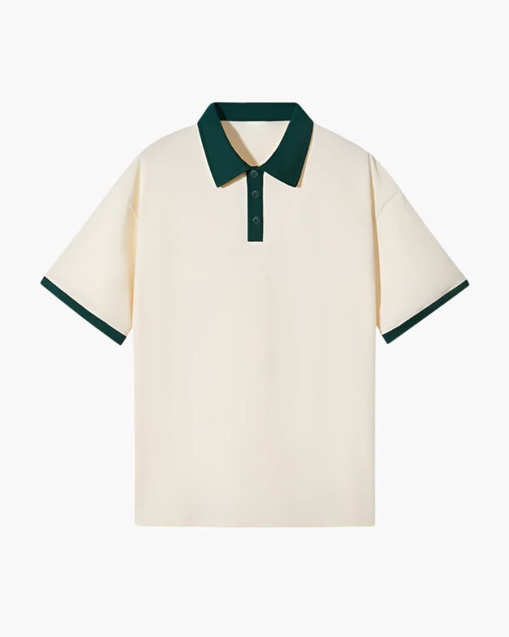 Polo con Colletto a Contrasto e Spalle Cadenti
